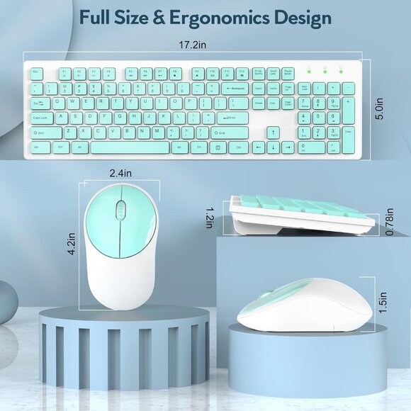 Wireless Full Size Keyboard & Mouse Set Ergonomic Design 2.4GHz Connection - Picture 8 of 15